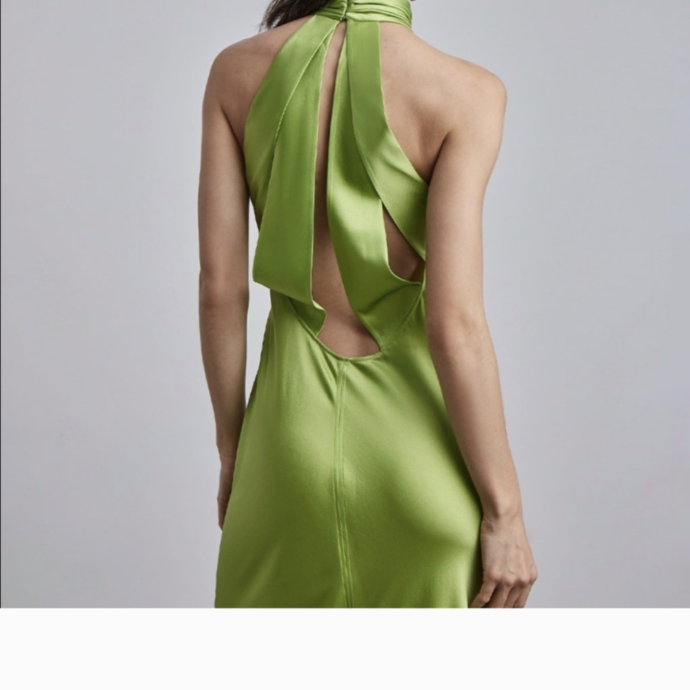 EUC XS Silk Maison halter neck maxi dress - Picture 3 of 10